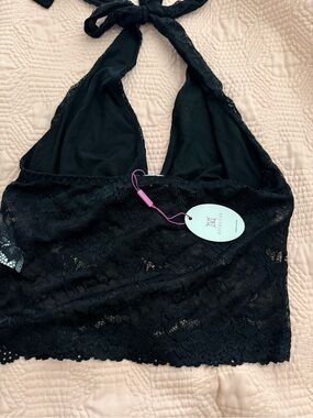 Black Lace Halter Bralette - Women Intimates & Sleepwear